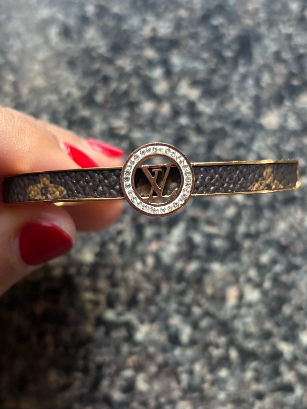 Rose Gold Hinged Louis Vuitton Bangle Bracelet - Women Jewelry